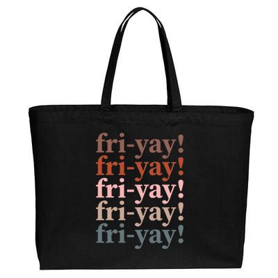 Friyay Funny Happy Friday Teacher Cotton Canvas Jumbo Tote