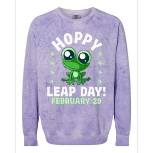 Funny Frog Hoppy Leap Day February 29 Birthday Leap Year Colorblast Crewneck Sweatshirt