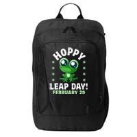 Funny Frog Hoppy Leap Day February 29 Birthday Leap Year City Backpack