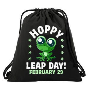 Funny Frog Hoppy Leap Day February 29 Birthday Leap Year Drawstring Bag