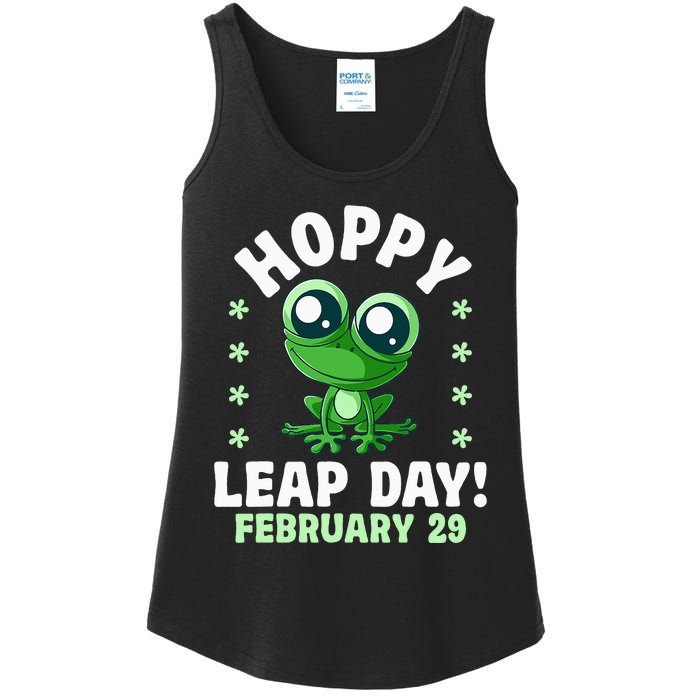 Funny Frog Hoppy Leap Day February 29 Birthday Leap Year Ladies Essential Tank