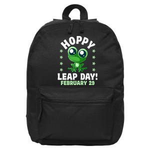 Funny Frog Hoppy Leap Day February 29 Birthday Leap Year 16 in Basic Backpack