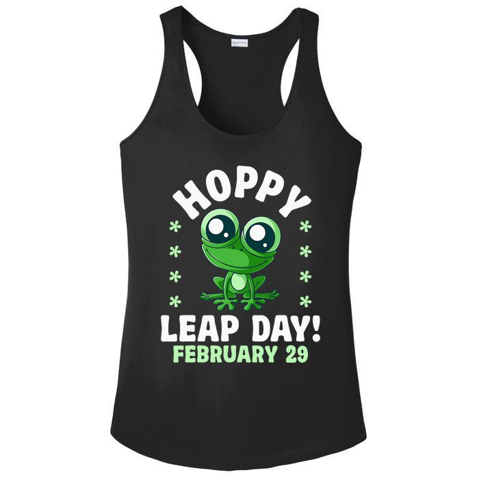 Funny Frog Hoppy Leap Day February 29 Birthday Leap Year Ladies PosiCharge Competitor Racerback Tank