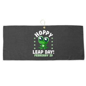 Funny Frog Hoppy Leap Day February 29 Birthday Leap Year Large Microfiber Waffle Golf Towel