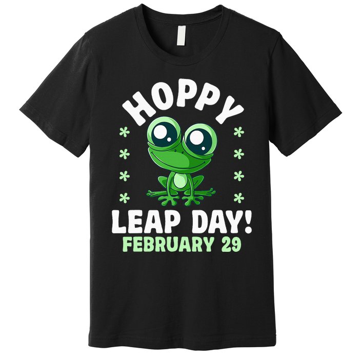 Funny Frog Hoppy Leap Day February 29 Birthday Leap Year Premium T-Shirt