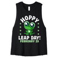 Funny Frog Hoppy Leap Day February 29 Birthday Leap Year Women's Racerback Cropped Tank