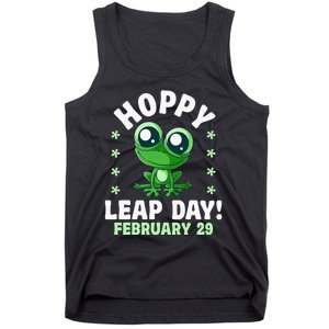 Funny Frog Hoppy Leap Day February 29 Birthday Leap Year Tank Top