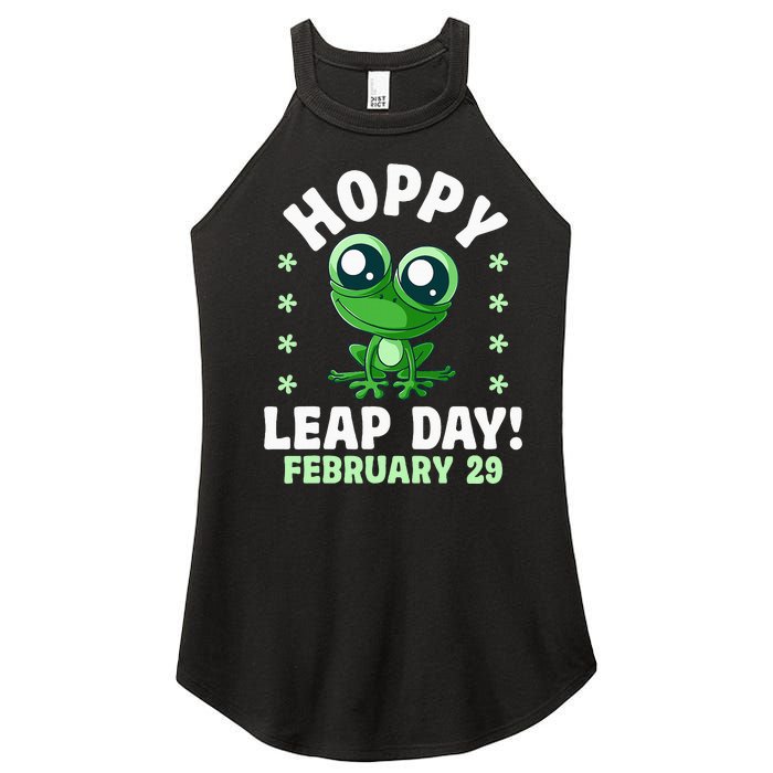 Funny Frog Hoppy Leap Day February 29 Birthday Leap Year Women's Perfect Tri Rocker Tank