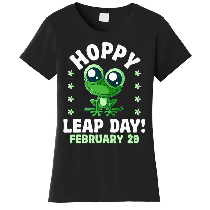 Funny Frog Hoppy Leap Day February 29 Birthday Leap Year Women's T-Shirt