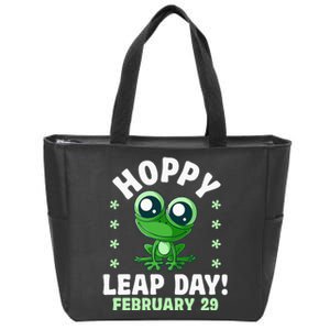 Funny Frog Hoppy Leap Day February 29 Birthday Leap Year Zip Tote Bag