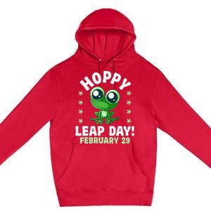 Funny Frog Hoppy Leap Day February 29 Birthday Leap Year Premium Pullover Hoodie