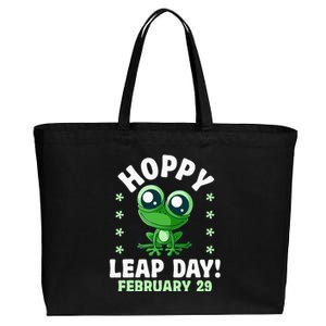 Funny Frog Hoppy Leap Day February 29 Birthday Leap Year Cotton Canvas Jumbo Tote