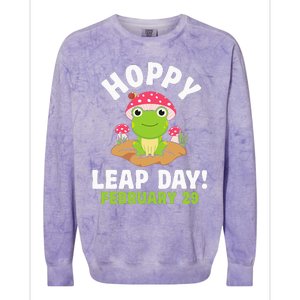 Funny Frog Hoppy Leap Day February 29 Birthday Leap Year Colorblast Crewneck Sweatshirt