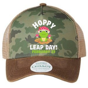 Funny Frog Hoppy Leap Day February 29 Birthday Leap Year Legacy Tie Dye Trucker Hat