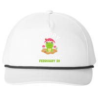 Funny Frog Hoppy Leap Day February 29 Birthday Leap Year Snapback Five-Panel Rope Hat