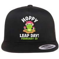 Funny Frog Hoppy Leap Day February 29 Birthday Leap Year Flat Bill Trucker Hat