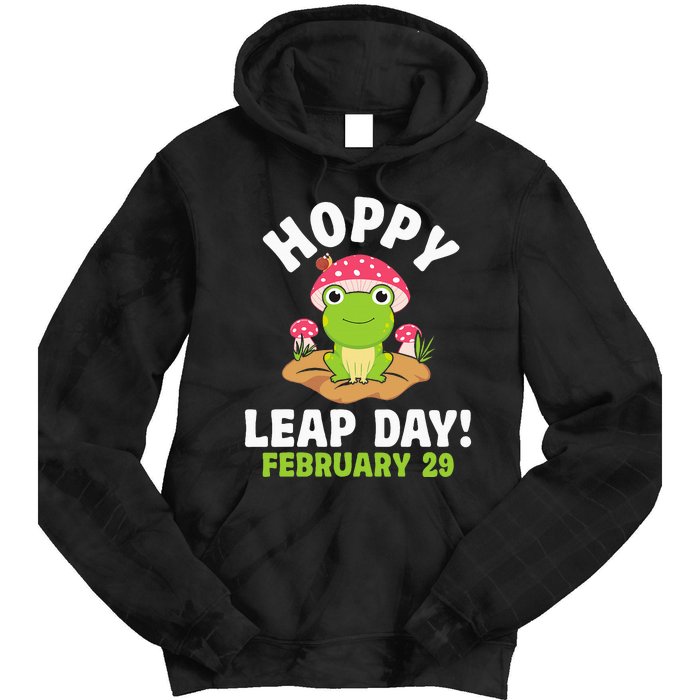 Funny Frog Hoppy Leap Day February 29 Birthday Leap Year Tie Dye Hoodie