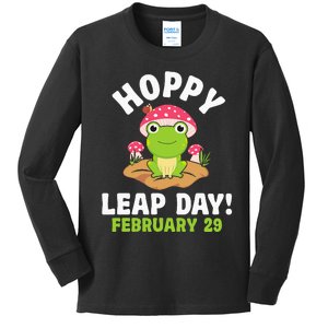 Funny Frog Hoppy Leap Day February 29 Birthday Leap Year Kids Long Sleeve Shirt