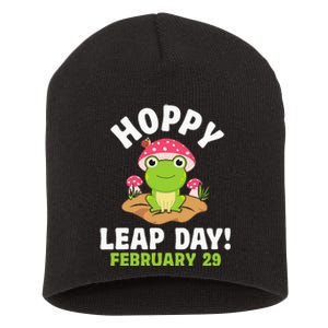 Funny Frog Hoppy Leap Day February 29 Birthday Leap Year Short Acrylic Beanie