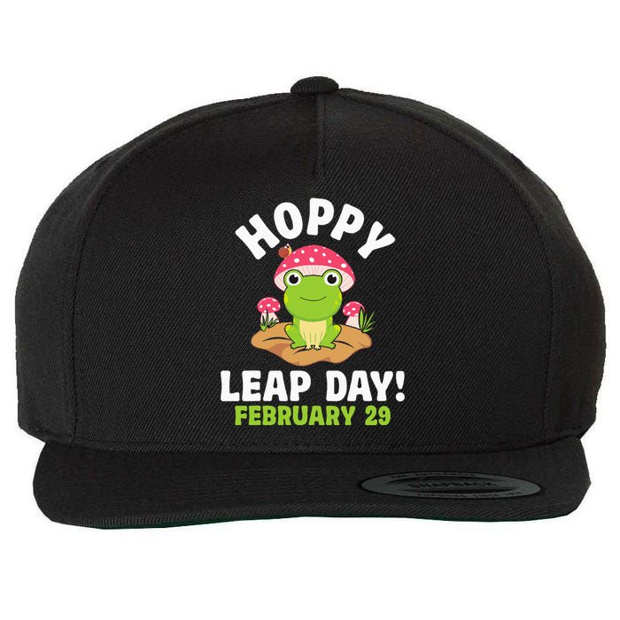 Funny Frog Hoppy Leap Day February 29 Birthday Leap Year Wool Snapback Cap