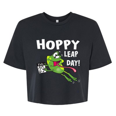 Funny Frog Hoppy Leap Day February 29 Leap Year Birthday Bella+Canvas Jersey Crop Tee