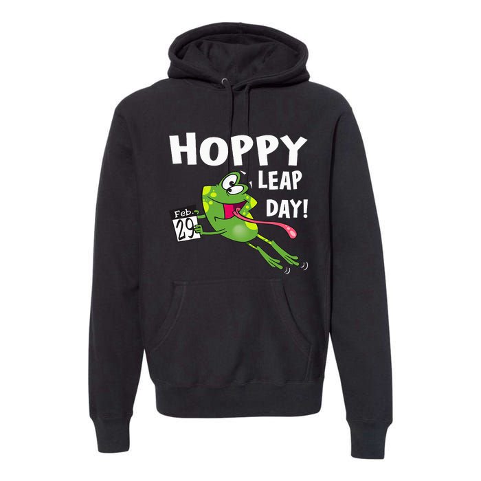 Funny Frog Hoppy Leap Day February 29 Leap Year Birthday Premium Hoodie