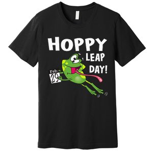 Funny Frog Hoppy Leap Day February 29 Leap Year Birthday Premium T-Shirt