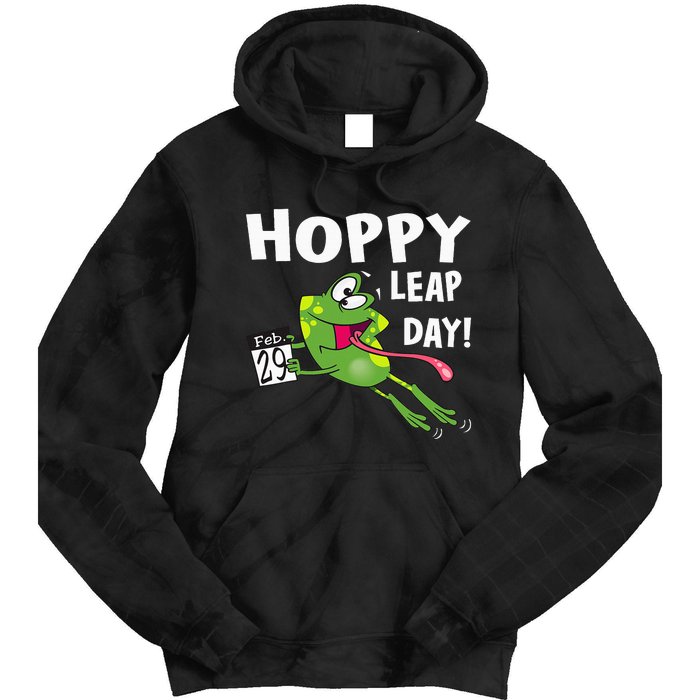 Funny Frog Hoppy Leap Day February 29 Leap Year Birthday Tie Dye Hoodie