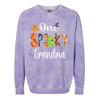 Funny Family Halloween Matching One Spooky Grandma Colorblast Crewneck Sweatshirt