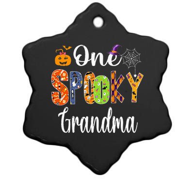 Funny Family Halloween Matching One Spooky Grandma Ceramic Star Ornament