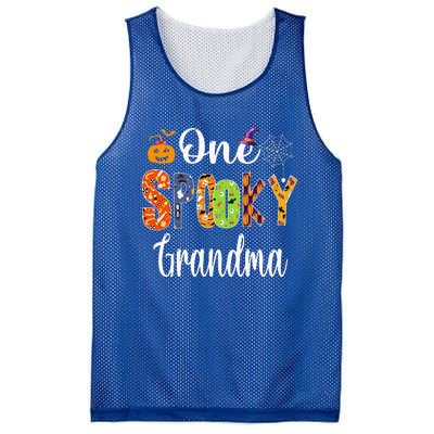 Funny Family Halloween Matching One Spooky Grandma Mesh Reversible Basketball Jersey Tank