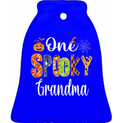 Funny Family Halloween Matching One Spooky Grandma Ceramic Bell Ornament