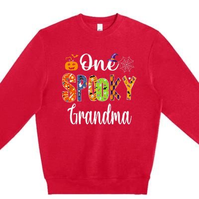 Funny Family Halloween Matching One Spooky Grandma Premium Crewneck Sweatshirt