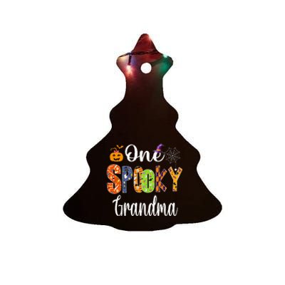 Funny Family Halloween Matching One Spooky Grandma Ceramic Tree Ornament