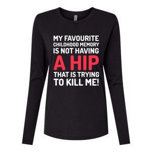 Funny False Hip Surgery Gift Womens Cotton Relaxed Long Sleeve T-Shirt