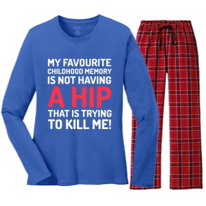 Funny False Hip Surgery Gift Women's Long Sleeve Flannel Pajama Set 