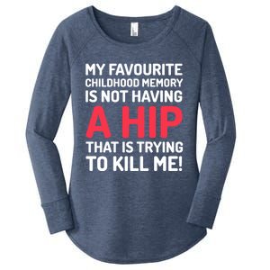 Funny False Hip Surgery Gift Women's Perfect Tri Tunic Long Sleeve Shirt