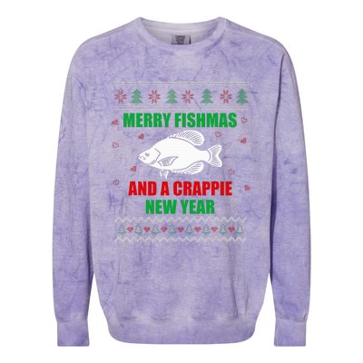 Funny Fishmas Holiday Sweater Festive Fishing Gift Colorblast Crewneck Sweatshirt