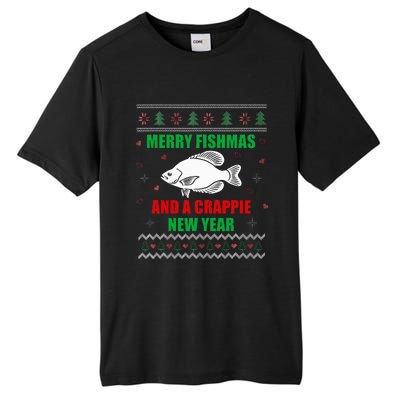 Funny Fishmas Holiday Sweater Festive Fishing Gift Tall Fusion ChromaSoft Performance T-Shirt