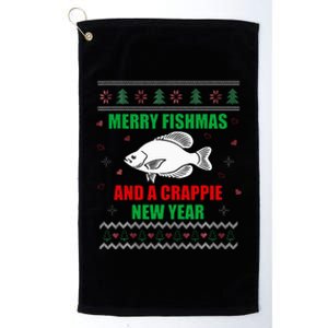 Funny Fishmas Holiday Sweater Festive Fishing Gift Platinum Collection Golf Towel