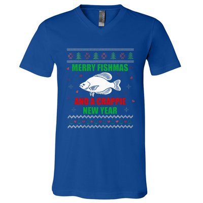 Funny Fishmas Holiday Sweater Festive Fishing Gift V-Neck T-Shirt