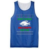 Funny Fishmas Holiday Sweater Festive Fishing Gift Mesh Reversible Basketball Jersey Tank