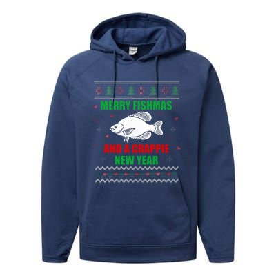 Funny Fishmas Holiday Sweater Festive Fishing Gift Performance Fleece Hoodie