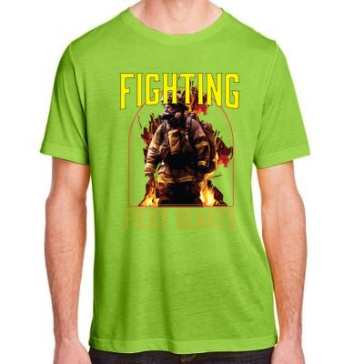 Fighting Fiery Hearts Fire Rescue Firefighting Firefighter Cute Gift Adult ChromaSoft Performance T-Shirt