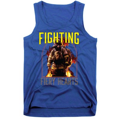 Fighting Fiery Hearts Fire Rescue Firefighting Firefighter Cute Gift Tank Top