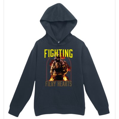 Fighting Fiery Hearts Fire Rescue Firefighting Firefighter Cute Gift Urban Pullover Hoodie