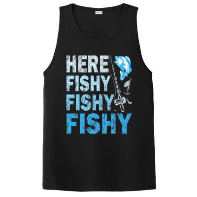 Funny Fisherman Here Fishy Fishy Gift PosiCharge Competitor Tank