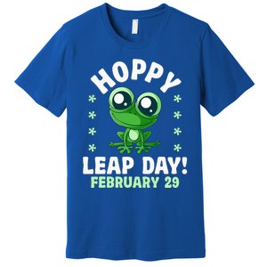 Funny Frog Hoppy Leap Day February 29 Birthday Leap Year Premium T-Shirt