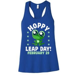 Funny Frog Hoppy Leap Day February 29 Birthday Leap Year Women's Racerback Tank