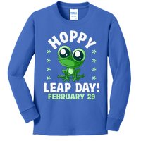 Funny Frog Hoppy Leap Day February 29 Birthday Leap Year Kids Long Sleeve Shirt